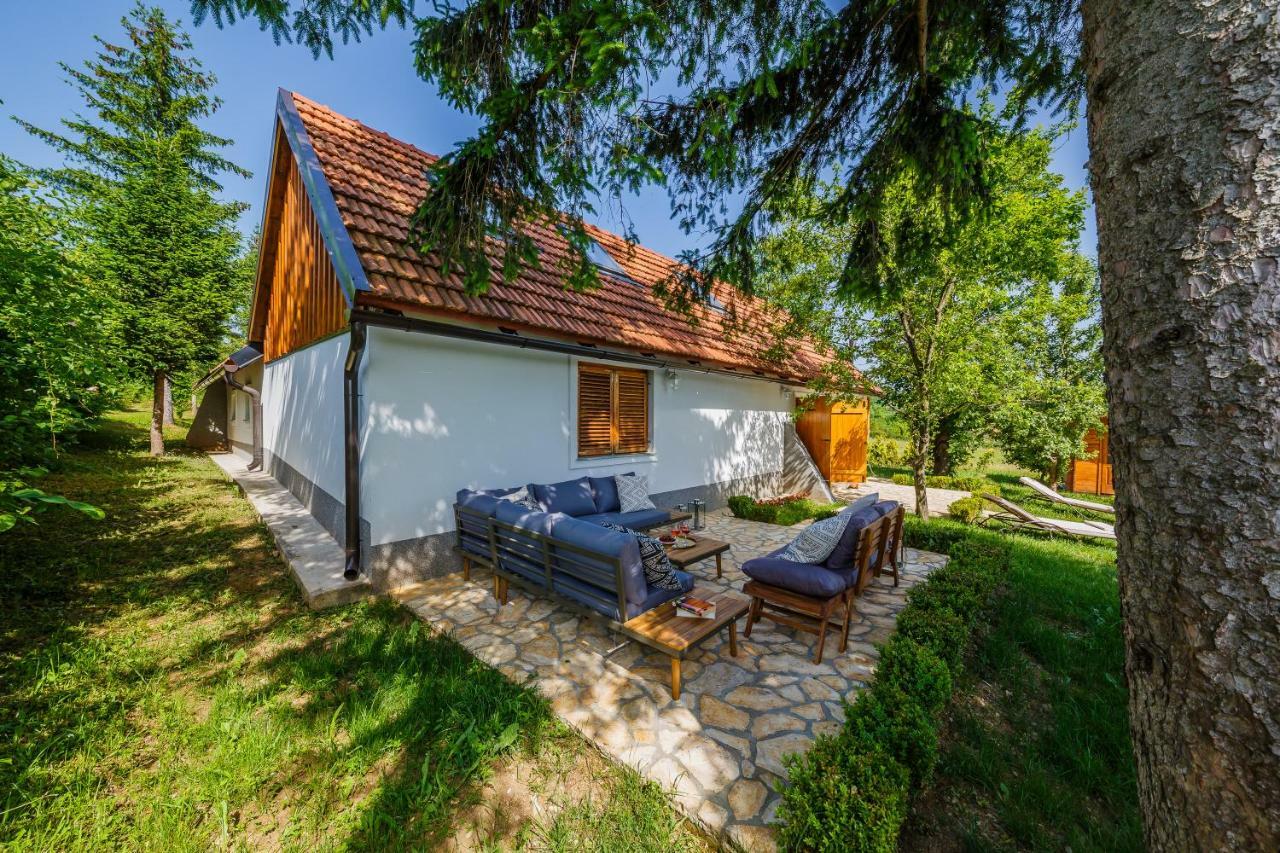 Plaški Beautiful Cottage With Heated Pool For 22 Ppl מראה חיצוני תמונה